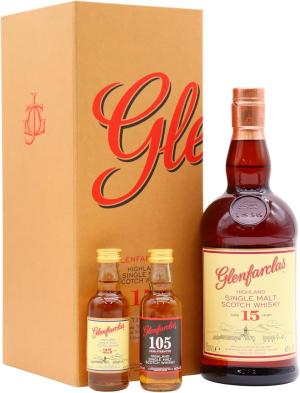 Glenfarclas Limited Edition Gift Pack 15 year old Whisky 70cl 5cl x 2 46 ABV