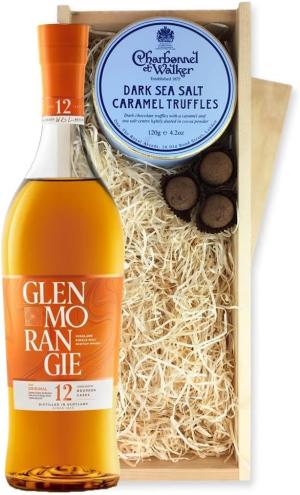 Glenmorangie 12 YO Whisky And Dark Sea Salt Charbonnel Chocolates Box