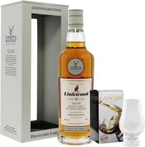 Linkwood 15 Year Old Distillery Labels Gordon Macphail Whisky With Branded Glencairn Glass