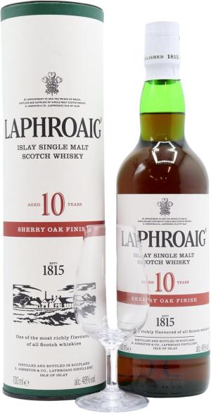 Laphroaig Tasting Glass Sherry Oak Finish 10 year old Whisky 70cl 48 ABV