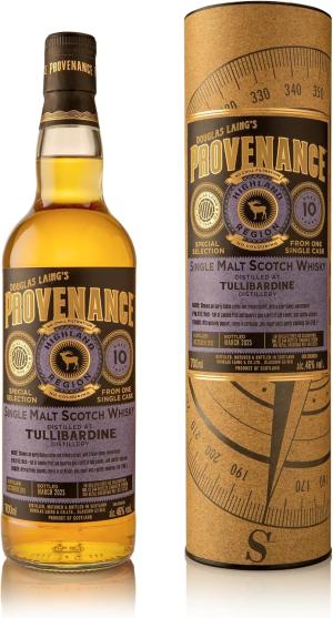 Provenance Tullibardine 10 Year Old Highland Single Malt Scotch Whisky Genuine Single Cask Refill Hogshead NonChillFiltered Limited to 344 Bottles Distilled 2012 46 ABV 70cl