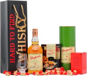 Glenfarclas 8 year old Highland Single Malt Scotch Whisky 70cl 50 ABV Fudge Gift Set