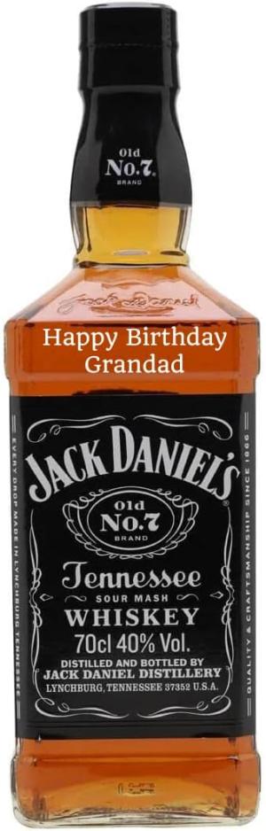 Personalised Bottle of Jack Daniels Whiskey 70cl No Gift Box