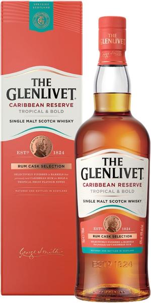 The Glenlivet Caribbean Reserve Single Malt Whisky Rum Barrel Selection 70 cl with Gift Box