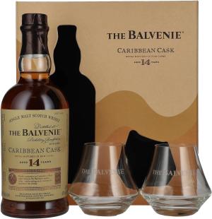 Balvenie 14 Year Old Caribbean Cask Single Malt Scotch Whisky 2 Glass Gift Pack 70cl