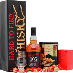 Glenfarclas 105 Cask Strength Highland Single Malt Scotch Whisky 70cl 60 ABV Fudge Gift Set