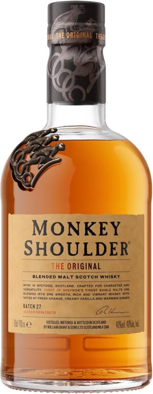 MONKEY SHOULDER Blended Malt Scotch Whisky The Original Rich Smooth Fruity Small Batch Whisky Created With Mixing In Mind Loved By Bartenders MultiAward Winning 40 ABV 70 cl