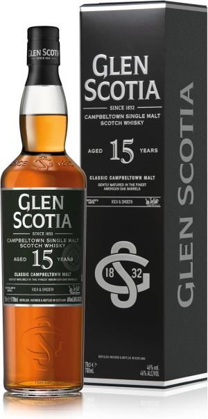 Glen Scotia 15 Year Old Single Malt Whisky 70cl 46 ABV AwardWinning Campbeltown Whisky First Fill Bourbon Cask Refill American Oak Notes of Vanilla Oak and Spicy Aromatic Fruit