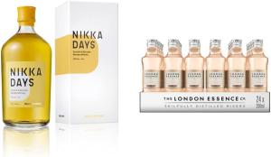 Nikka Days Blended Japanese Whisky 70cl 40 ABV with London Essence Company Crafted Soda White Peach and Jasmine Perfect Mixer for Premium Spirits