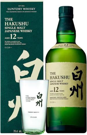 Hakushu 12 Year Old Japanese Single Malt Whisky Distillery Bottling Branded Glass
