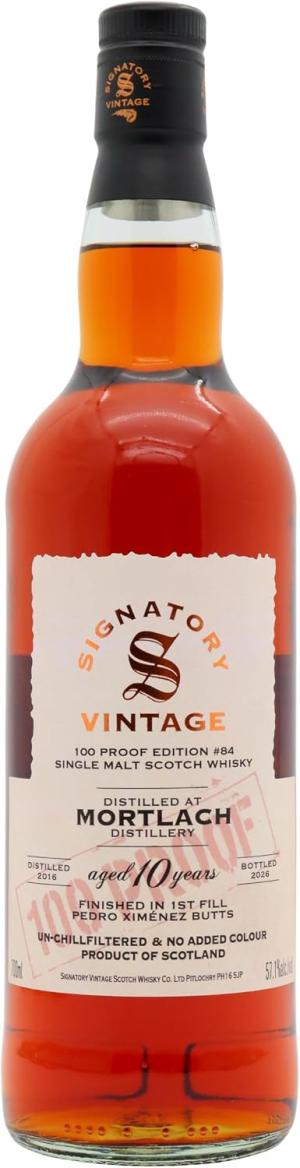 Mortlach 10 year old Signatory Vintage 100 Proof Batch 84 Single Malt Scotch 2016 Whisky 70cl 571 ABV