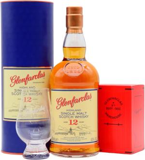 Glenfarclas 12 year old Highland Single Malt Scotch Whisky 70cl 43 ABV Includes Glencairn Glass