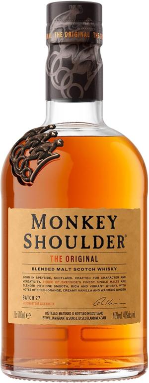 MONKEY SHOULDER Blended Malt Scotch Whisky The Original Rich Smooth Fruity Small Batch Whisky Created With Mixing In Mind Loved By Bartenders MultiAward Winning 40 ABV 70 cl