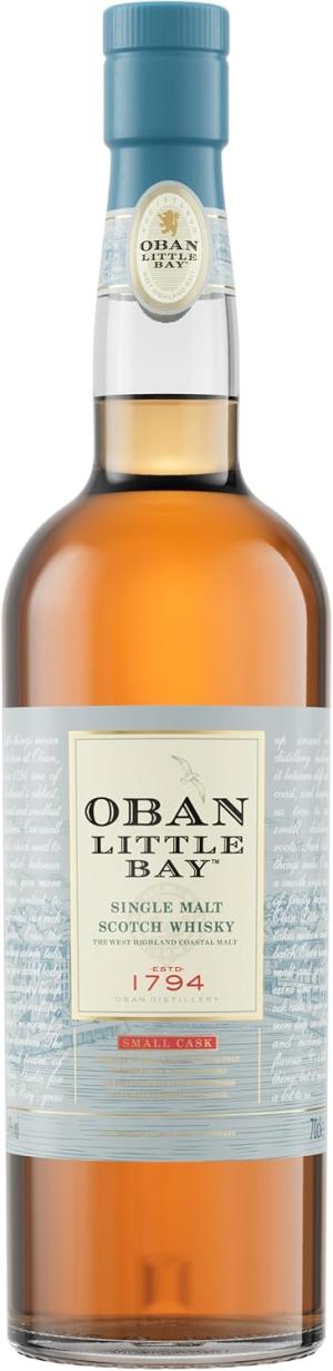 Oban Little Bay Single Malt Scotch Whisky 43 vol 70cl Fruity Smooth Single Malt Whisky Notes of Citrus Sea Salt Light Smoky Scottish Whisky with a Long Finish