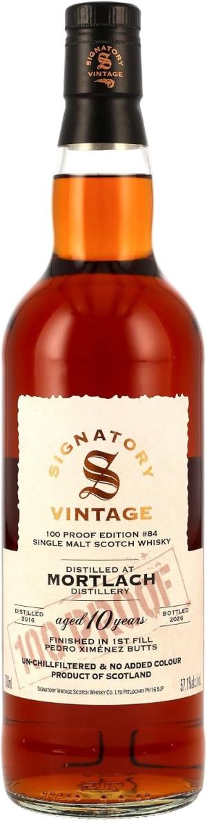 Mortlach 10 year old Signatory Vintage 100 Proof Batch 84 Single Malt Scotch 2016 Whisky 70cl 571 ABV