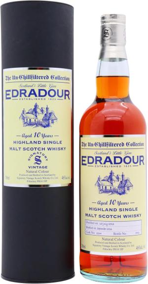 Edradour 10 year old Signatory Vintage The UnChillfiltered Collection Single Cask 234 2016 Whisky 70cl 46 ABV