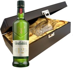 Glenfiddich 12 Year Old Whisky In Luxury Box With Crystal Glass Tumbler