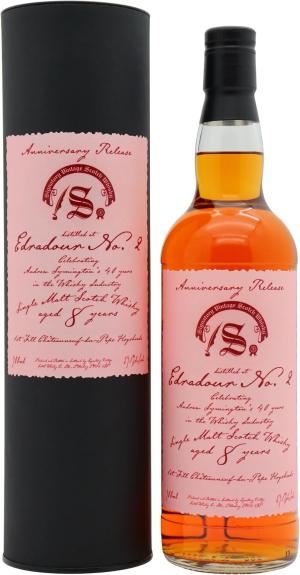 Edradour 8 year old No 2 Andrew Symingtons Anniversary ChateauneufduPape Cask Single Malt Scotch Whisky 70cl 571 ABV
