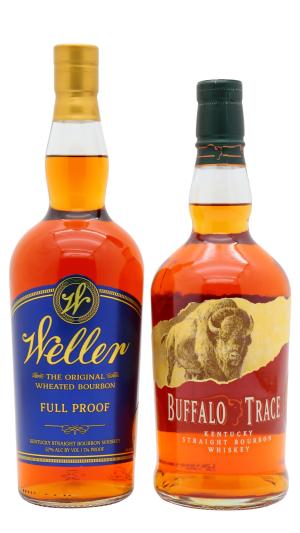 Buffalo Trace Single Barrel Weller Full Proof Bourbon Whiskey 70cl x 2 57 ABV HTFW Exclusive Bundle