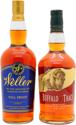 Buffalo Trace Single Barrel Weller Full Proof Bourbon Whiskey 70cl x 2 57 ABV Bundle HTFW Exclusive
