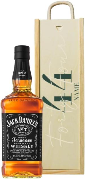 Personalised Happy Birthday Jack Daniels Old No 7 Tennessee Whiskey Gift Set 70cl Bottle with Personalised Wooden Presentation Box Premium Birthday Whisky Gift for Him