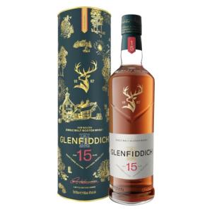GLENFIDDICH 15 Year Old Single Malt Scotch Whisky Rich Complex Warm Spice Honey Rich Fruit Bourbon Oak Sherry Casks Harmonised In Our Solera Vat 40 ABV 70 cl Packing may vary