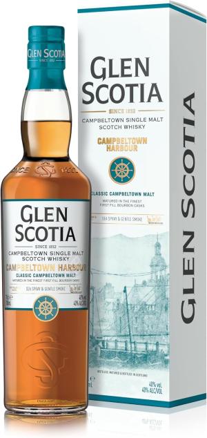 Glen Scotia Single Malt Whisky Campbeltown Harbour 70cl 40 ABV Sea Spray Gentle Smoke Notes Balanced with Soft Peach Vanilla Custard AwardWinning Scotch Whisky Lightly Peated