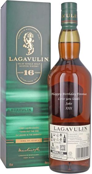 Personalised Lagavulin 16 Year Old Whisky Gift for Men Customised Engraved Whisky Bottle Lagavulin 16 Scotch Whisky with Custom Engraving Gift Ideas for Birthday Xmas Anniversary 70cl43