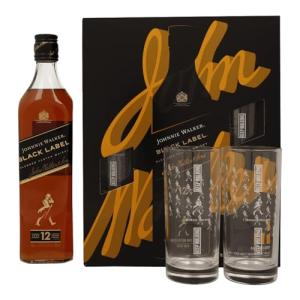 Johnnie Walker Black Label 12 Year Old with 2x Highball Glasses