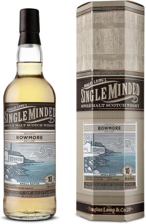 Single Minded Bowmore 10 Year Old Islay Single Malt Scotch Whisky Gently Peated Islay Whisky Small Batch Collection NonChillFiltered Natural Colour 46 ABV 70cl Presented in Gift Tube